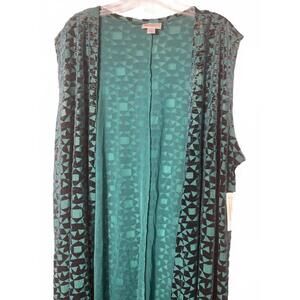 LuLaRoe Teal and Black Geometric Dress